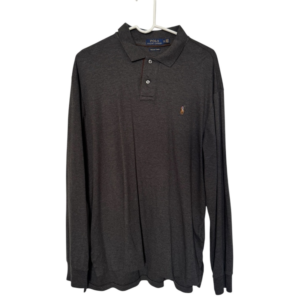 Polo by Ralph Lauren Men's Charcoal Long Sleeve Shirt